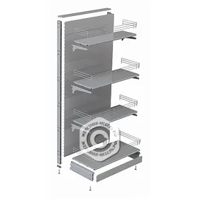 стеллаж торговый пристенный 25 серия