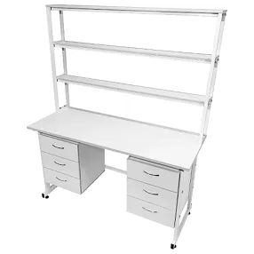 стол лабораторный с надстройкой слн 16.008 (белый)