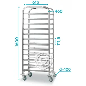 тележка-шпилька тшпр - 460х615х1600 «retail» 12 уровней противней 400*600