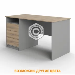 стол рабочий срт-13 (1200х600х750) с тумбой (корпус лдсп серый, столешница лдсп дуб вотан)