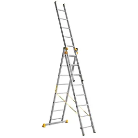 лестница профессиональная трехсекционная алюминиевая 3х8 арт. 9308