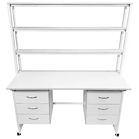 стол лабораторный с надстройкой слн 16.008 (белый)