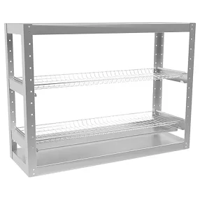 стеллаж для стаканов стандарт сксн-2кс-2м (сетки хром., каркас нерж разборный) 660х900х300 мм