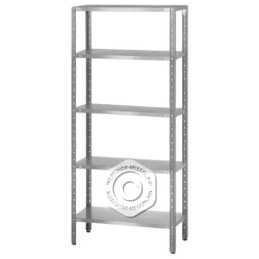 стеллаж полочный спл - 1600х600х600 «norma» (стойки цинк; полка сплошная 5 шт. нерж.430)