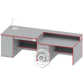 стол демонстрационный для кабинета химии пр-тр-8, серый