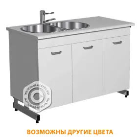 стол-мойка стм-206 «премиум» 1200 (корпус металл серый, столешница постформинг серый, каркас серый)