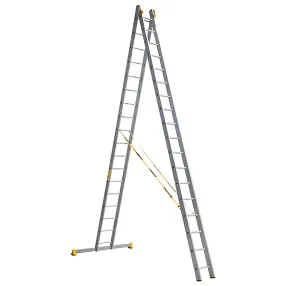 лестница профессиональная двухсекционная алюминиевая 2х18 арт. 9218