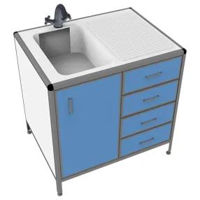 стол-мойка лабораторная med 13.004al (белый)