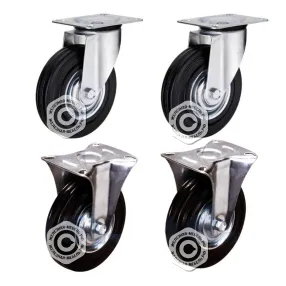 комплект платформенных 2 поворотных 2 неповоротных колес d125 мм (г/п 300кг) (уценка сочи)