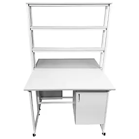 стол лабораторный островной с надстройкой сло 22.020 (белый)