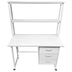 стол лабораторный с надстройкой слн 16.004 (белый)